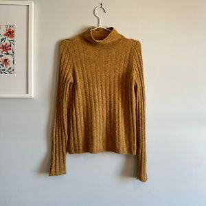 Madewell Turtleneck Sweater Womens Small Yellow Gold Beige Pullover Jumper